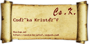 Csóka Kristóf névjegykártya
