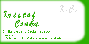 kristof csoka business card